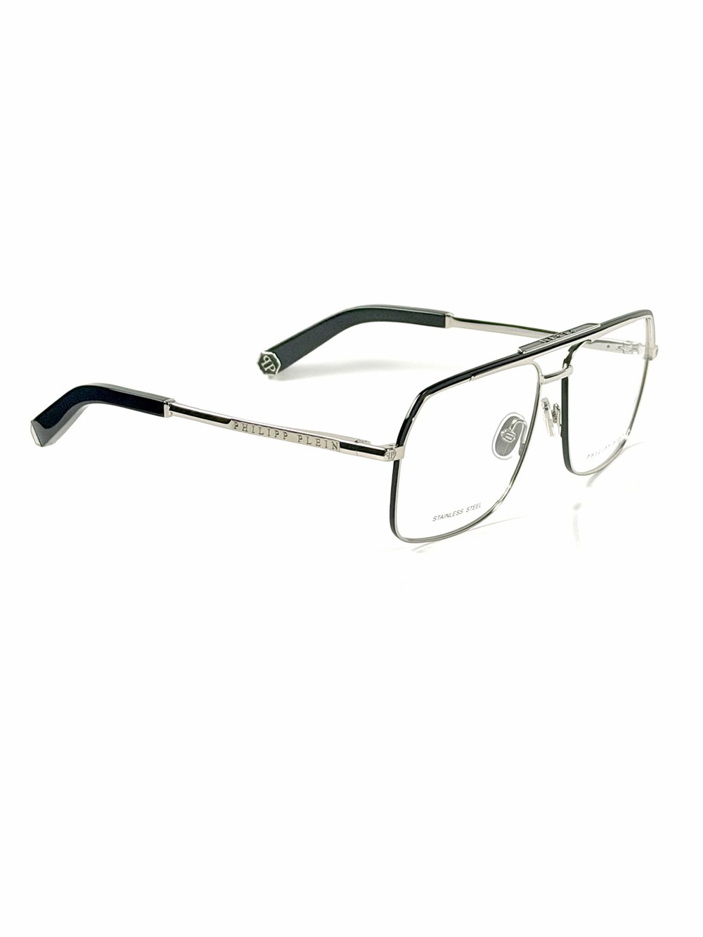 Philipp Plein VPP085 COL. 0578 Silver Black New Authentic 58mm Eyeglasses - Picture 2 of 8